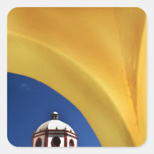 Mexiko, San Miguel de Allende. Kirche gerahmt Quadratischer Aufkleber