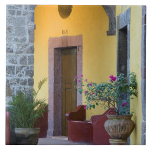 Mexiko, San Miguel de Allende, Torbogen-Eingang Fliese