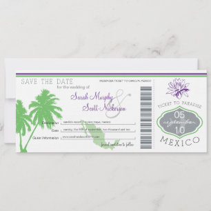 Mexiko Save the Date Boarding Pass