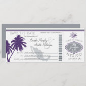 Mexiko Save the Date Boarding Pass (Vorne/Hinten)