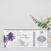 Mexiko Save the Date Boarding Pass (Stehend Vorderseite)