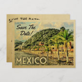 Mexiko Save the Date Vintage Postkarten (Vorne/Hinten)