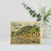 Mexiko Save the Date Vintage Postkarten (Stehend Vorderseite)