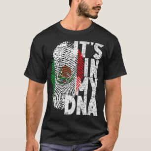 Mexiko seine in meinem DNA-panischen Flaggen Finge T-Shirt