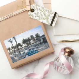 Mexiko Sonnenaufgang am Pool Rechteckiger Aufkleber