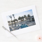 Mexiko Sonnenaufgang am Pool Rechteckiger Aufkleber (Umschlag)