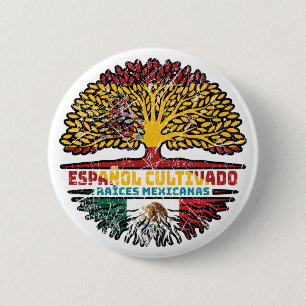 Mexiko - Spanien - Roots-Flagge Button