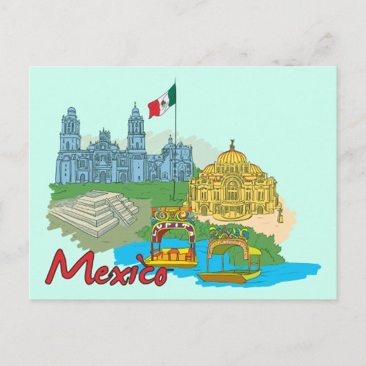 Mexiko Stadt, Mexiko Berühmte Stadt Postkarte (Vorderseite)