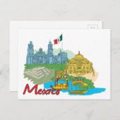 Mexiko Stadt, Mexiko Berühmte Stadt Postkarte (Vorne/Hinten)