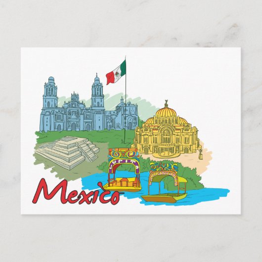 Mexiko Stadt, Mexiko Berühmte Stadt Postkarte (Vorderseite)