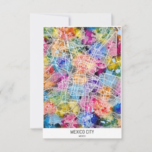 Mexiko Stadt Mexiko Karte (Vorderseite)