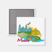 Mexiko-Stadt - Mexiko.png Magnet (Vorderseite/Rückseite)