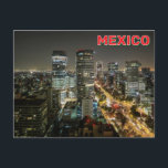 Mexiko-Stadt, Mexiko Postkarte<br><div class="desc">Nachtblick auf Mexiko Stadt,  Mexiko.</div>