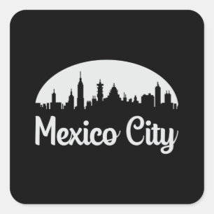 Mexiko Stadt Mexiko Stadt Skyline Funny Geschenk Quadratischer Aufkleber