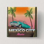 Mexiko-Stadt, Mexiko-Urlaubsposter Button (Vorderseite)