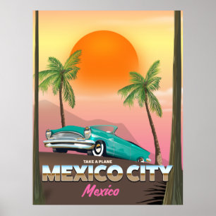 Mexiko-Stadt, Mexiko-Urlaubsposter Poster