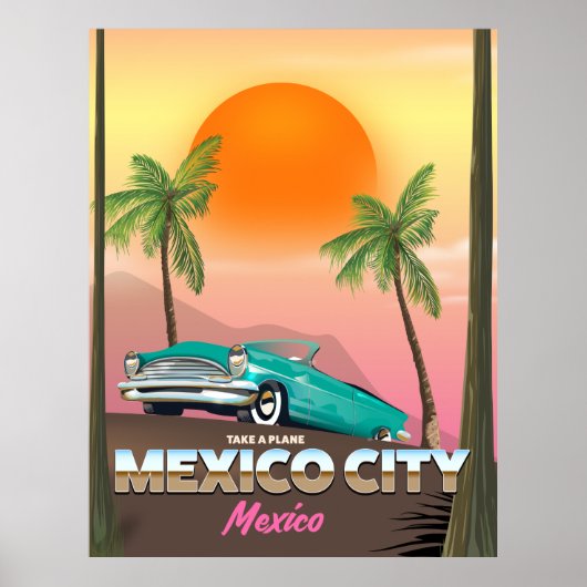 Mexiko-Stadt, Mexiko-Urlaubsposter Poster (Vorne)