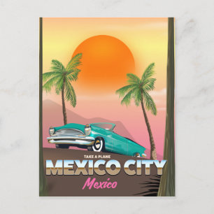 Mexiko-Stadt, Mexiko-Urlaubsposter Postkarte