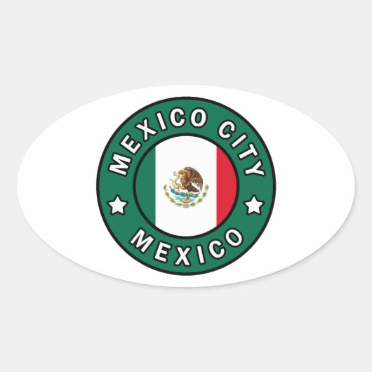 Mexiko-Stadt Ovaler Aufkleber (Vorderseite)