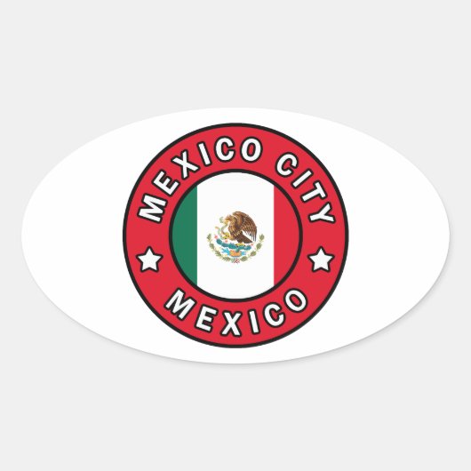 Mexiko-Stadt Ovaler Aufkleber (Vorderseite)
