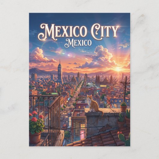 Mexiko-Stadt Postkarte (Vorderseite)