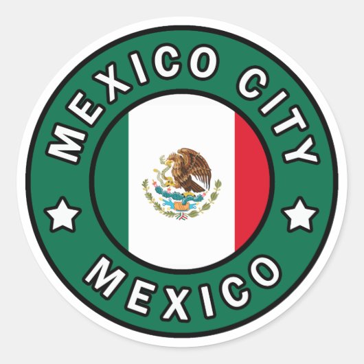 Mexiko-Stadt Runder Aufkleber (Vorderseite)