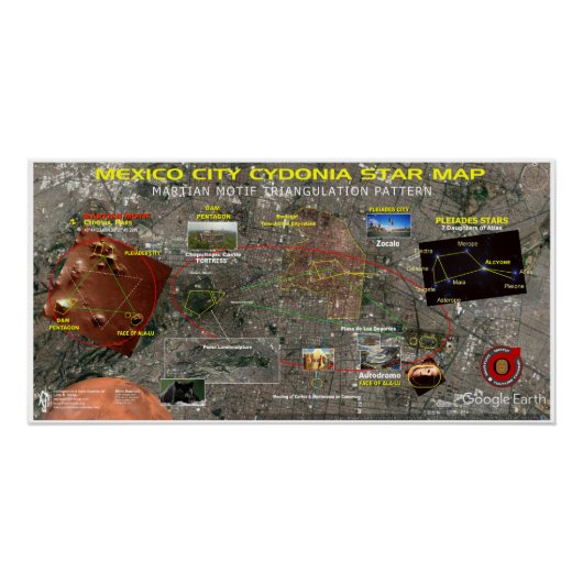 Mexiko-Stadt - Star-Karte Poster (Vorderseite)