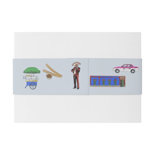 Mexiko Stadt Wasserfarbe Einladungsbanderole (Rückseitenbeispiel)