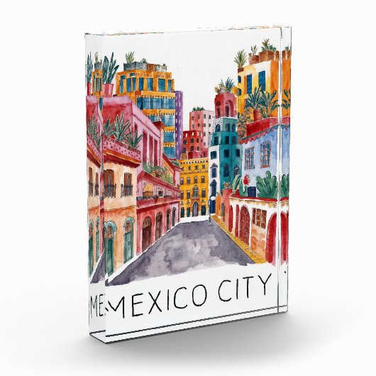 Mexiko Stadt Wasserfarbe Fotoblock (Links)