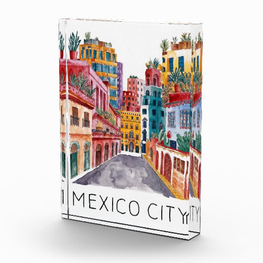 Mexiko Stadt Wasserfarbe Fotoblock (Rechts)