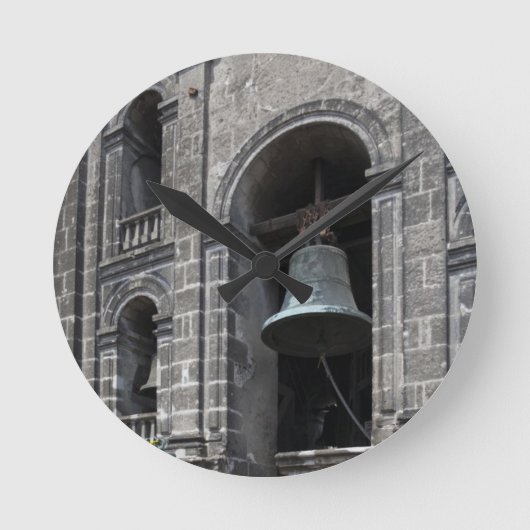 Mexiko-Stadt, Zocalo. Die Glockentürme Runde Wanduhr (Vorderseite)