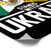 Mexiko steht mit der Ukraine Ukrainische Flagge Poster (Ecke)
