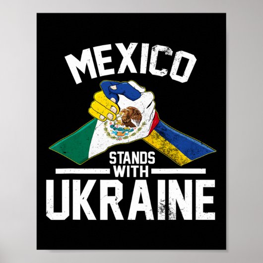 Mexiko steht mit der Ukraine Ukrainische Flagge Poster (Vorne)