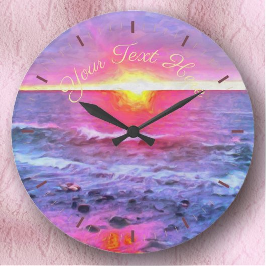 Mexiko Sunset 0909 Große Wanduhr