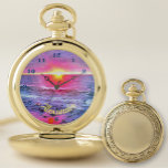 Mexiko Sunset 0909 Taschenuhr<br><div class="desc">Malerei "Mexico Sunset 0909" Kollektion Personalisieren Sie auf der Produktseite oder klicken Sie auf "Anpassen" Taste für weitere Designoptionen Außengehäuse - Gold oder Silber. Das Design entstand aus meinem Bild "Mexico Sunset 0909", das einen von vielen wunderschönen Sonnenuntergängen auf der Bucht von Banderas in Puerto Vallarta, Mexiko, einfängt. Entsprechende Produkte...</div>