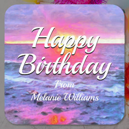 Mexiko Sunset Geburtstag 2009 Quadratischer Aufkleber