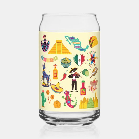 Mexiko-Symbole Dosenglas (Vorderseite)