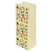 Mexiko-Symbole Geschenktüte Für Weinflaschen (Rückseite Schrägansicht)