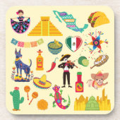 Mexiko-Symbole Getränkeuntersetzer (Vorderseite)