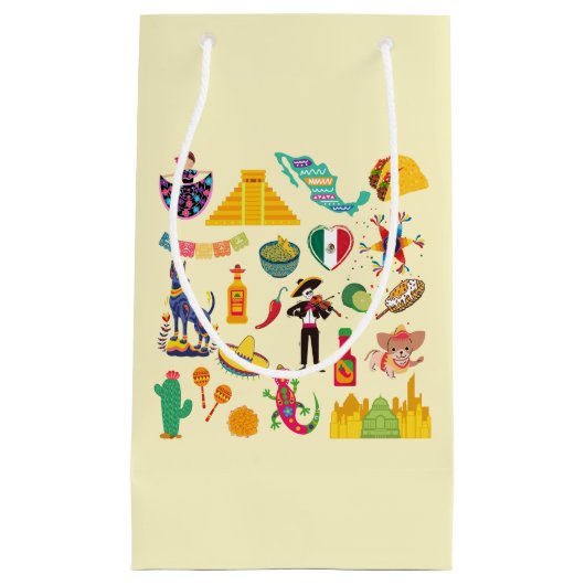 Mexiko-Symbole Kleine Geschenktüte (Vorderseite)