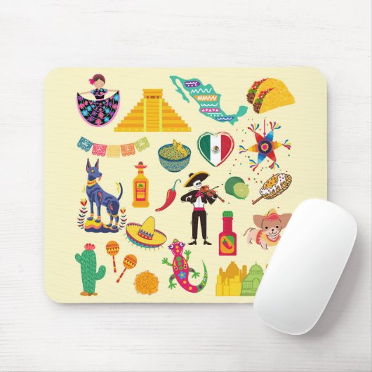 Mexiko-Symbole Mousepad (Mit Mouse)