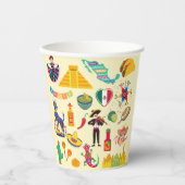 Mexiko-Symbole Pappbecher (Vorderseite)