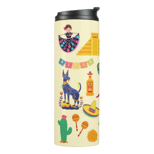 Mexiko-Symbole Thermosbecher (Nach links gedreht)