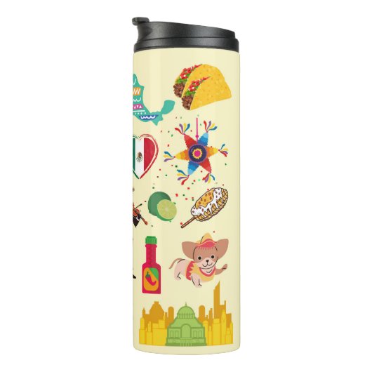 Mexiko-Symbole Thermosbecher (Nach rechts gedreht)