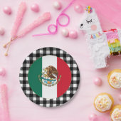 Mexiko-Tafel, Büffel kariert & mexikanische Flagge Pappteller (Party)