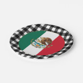 Mexiko-Tafel, Büffel kariert & mexikanische Flagge Pappteller (Schrägansicht)