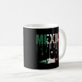 Mexiko tropfende Flagge Fußball Kaffeetasse (VorderseiteRechts)