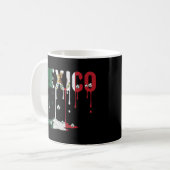 Mexiko tropfende Flagge Fußball Kaffeetasse (Vorderseite Links)