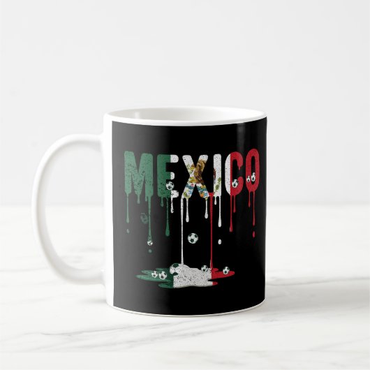 Mexiko tropfende Flagge Fußball Kaffeetasse (Links)