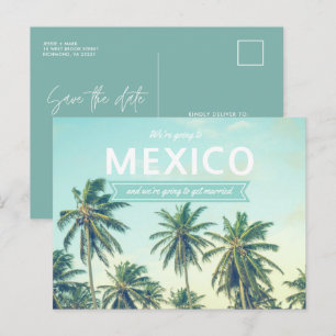 Mexiko Tropical Beach Wedding rettet die Termine Ankündigungspostkarte